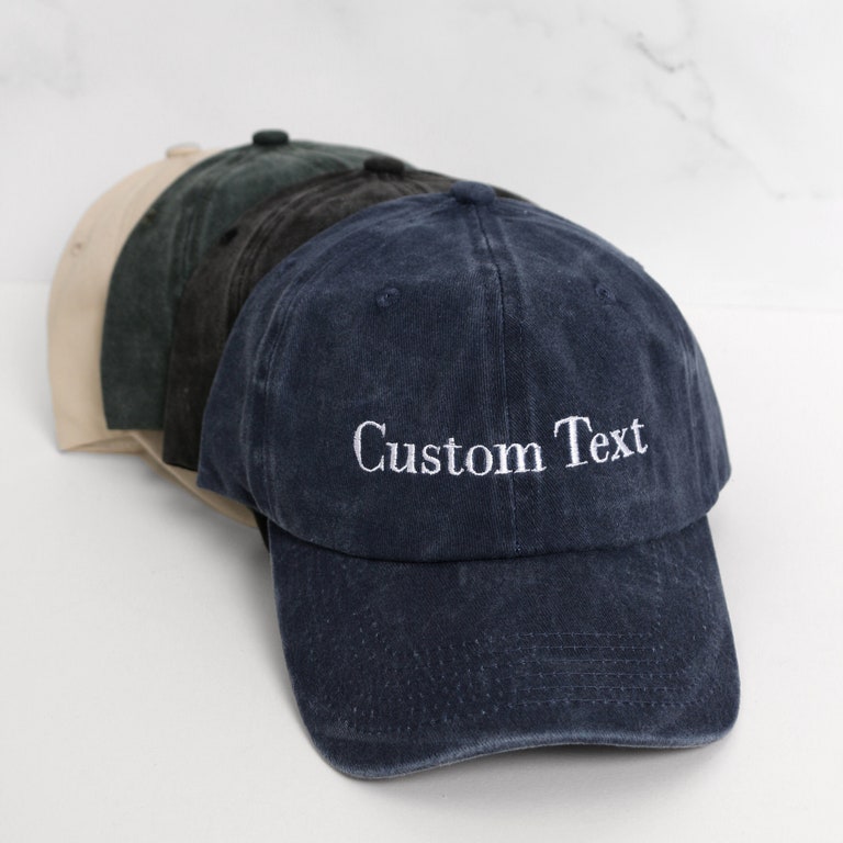 Custom Text Embroidered Hat, Personalized Cap, Vintage Baseball Hat, Gift For New Dad Mom, Gift For Bride, Bachelorette, Fathers Day Gift