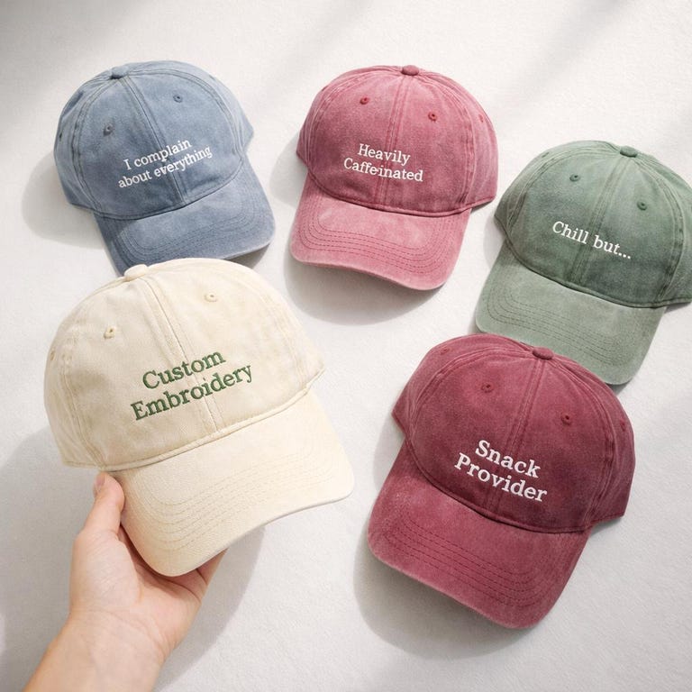 Personalized Embroidered Hat β Custom Vintage Baseball Cap, Gift for Dad, Retro Trucker Hat, Unisex Adjustable Dad Hat
