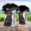 Personalized Name Cute Rottweiler Dog 3D T shirt With Rottweiler